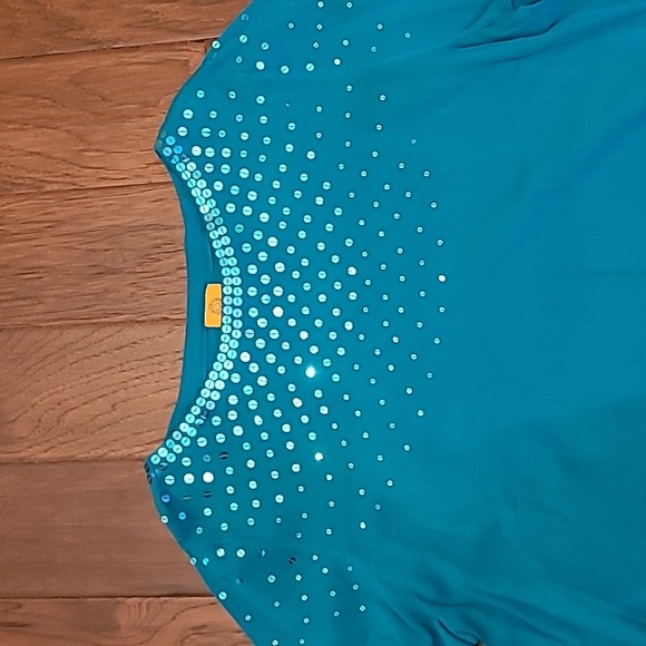 Ruby Rd women's teal sweater with sequins size 2X - Picture 2 of 7